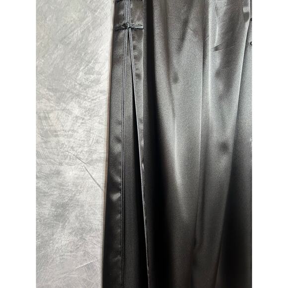 Wide Leg Pants Women SZ XL Runs SM Asian Theme Shiny Unique Pleats Traditional - Picture 4 of 8